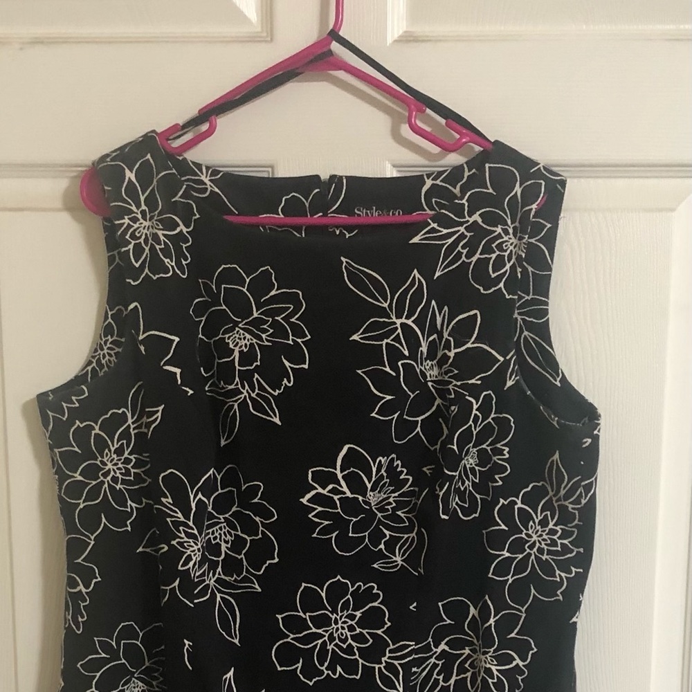 Black cotton dress with white flowers